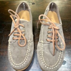 Bass ETTA Women's Brown Soft Leather Boat Loafer Lace Up Shoes Size 8.5 M